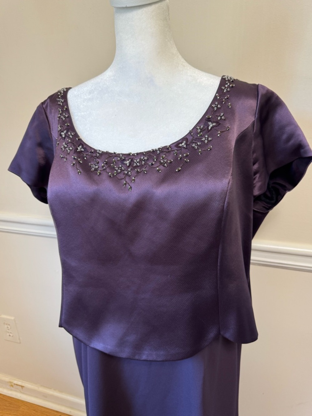 Montage by Mon Cheri Plum Beaded 2PC Formal Dress Mother of Bride - Picture 3 of 12